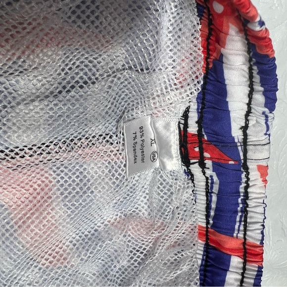 Men’s XL Swim Trucks With Tie Pockets With Lining Starfish Red White Red Coral￼ - Picture 6 of 7